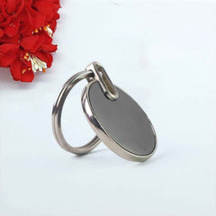 Black Round Metal Keychain – Durable Minimalist Key Organizer