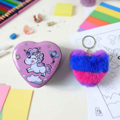 Heart Shape Gift Box & Plush Keychain – Cute 2-Piece Gift Set