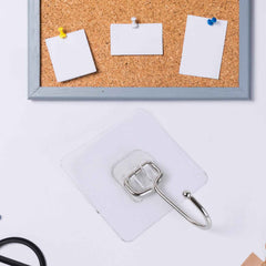 Transparent Stainless Steel Self Adhesive Wall Hook – Large, Heavy Duty | GlimmerHome