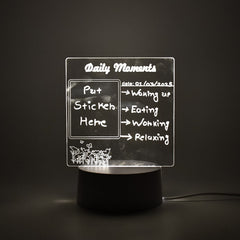 Styleva 3D acrylic decorative lamp on a wooden desk, showcasing its warm glow.