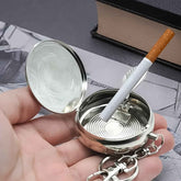 Mini Stainless Steel Ashtray Ð Portable with Secure Lid for Travel