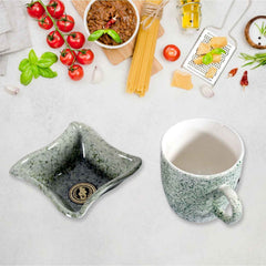 Ceramic Tea Cup Set – 4 Pcs with Snack Bowls | NG
