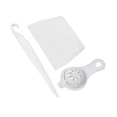 Three-piece silicone cake decorating kit with baking brushes on a clean white background.