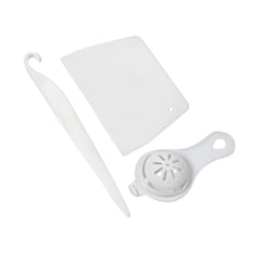 Three-piece silicone cake decorating kit with baking brushes on a clean white background.