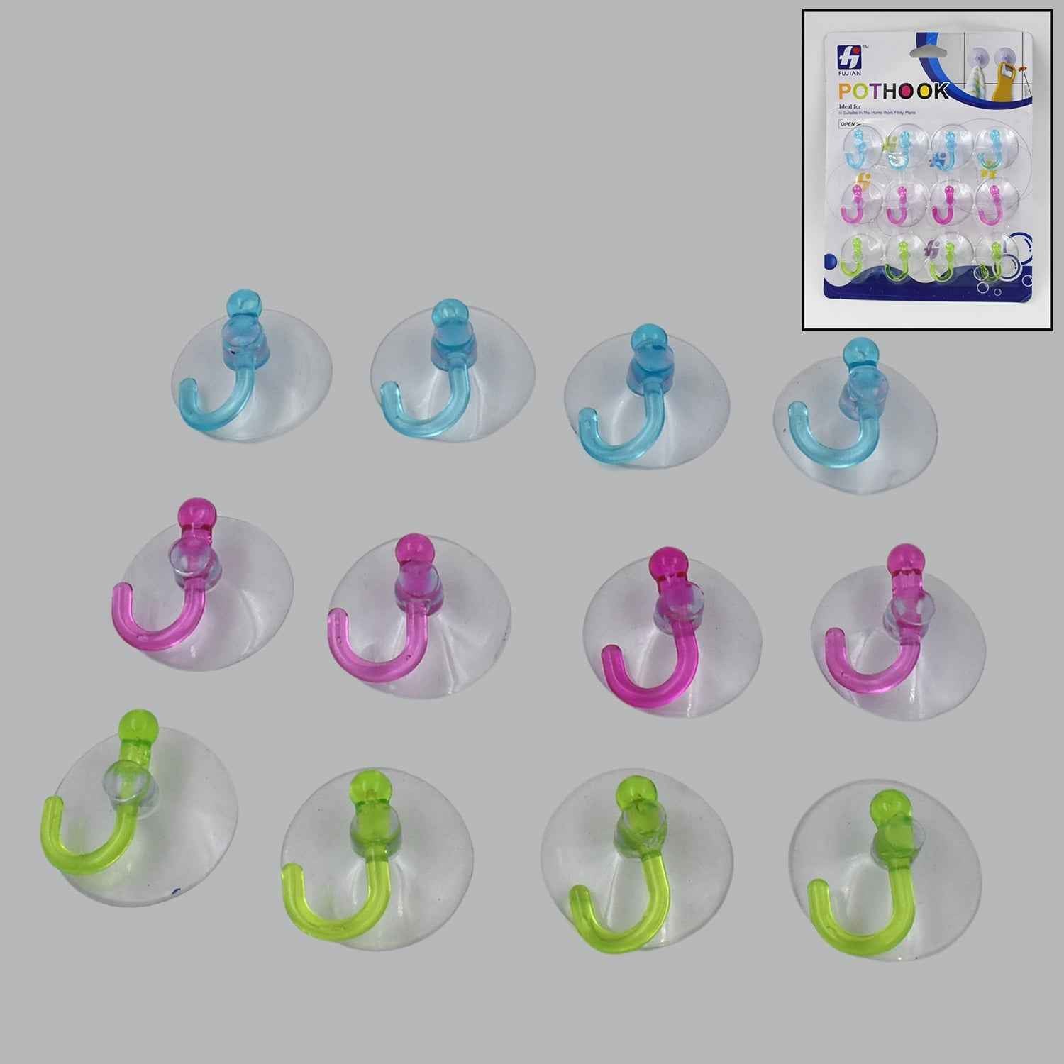 Transparent Suction Hooks – Strong Vacuum Sucker (12 Pc) | Indo Glow