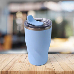 Insulated Coffee Mug – Stainless Steel Tumbler with Wooden Straw 350ml