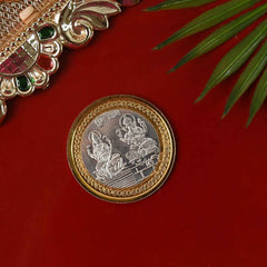 Lakshmi Ganesh Dual-Tone Religious Coin – Auspicious Symbol of Prosperity