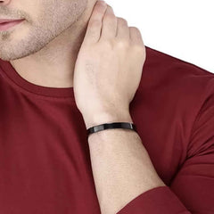 Black-Plated Stainless Steel Men's Kada – Stylish Durable Bracelet