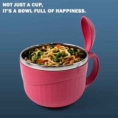 700 ML Multipurpose Noodle Bowl – Leak-Proof with Handle & Fork