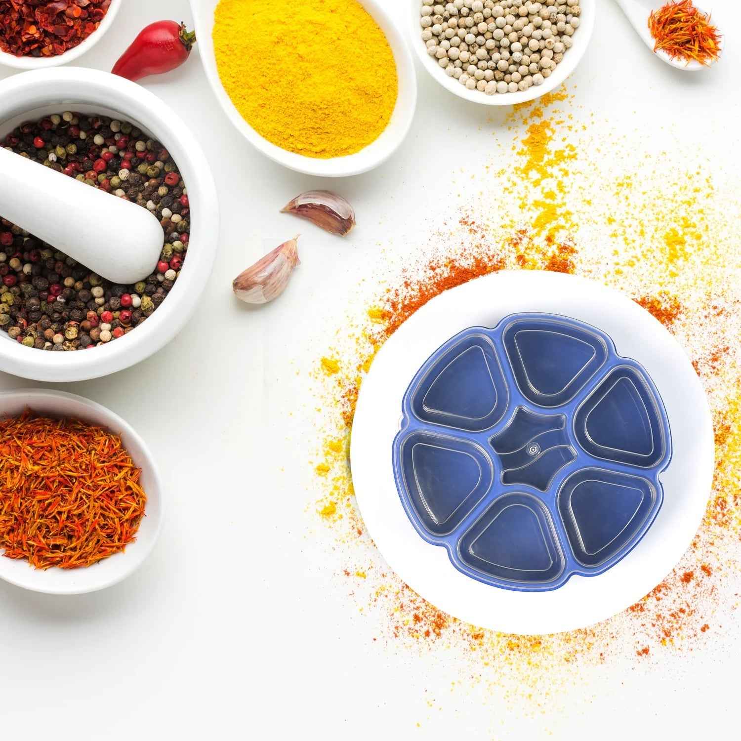 Masala Box – 7-Section Airtight Spice Container | Tidy Table