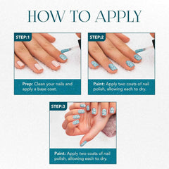 Glitter Nail Paint – Aqua Bluebell, Quick Dry & Long Lasting