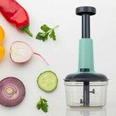 Manual Food Chopper – 3-Blade Hand Push Vegetable Cutter | Quickslice