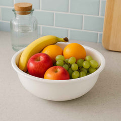Plastic Serving Bowl 6 Inch – Deep Round White Kitchen Bowl