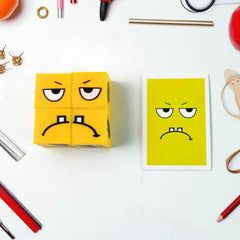 Educational face expression matching puzzle game cube set for children