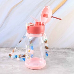 Kids Cartoon Water Bottle – Leakproof 450ml with Straw & Strap