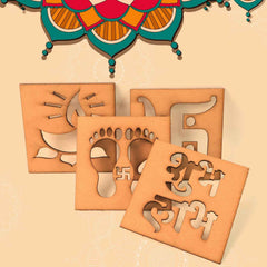 Wooden Decorative Cutouts – Mix Design 4-Piece Festive Set