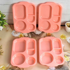 5-Compartment Food Plates – Unbreakable & Multicolor Set | Jiaqi