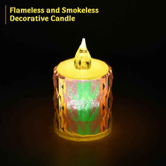 Diwali LED Tea Light Candles – 24 Pc Flameless & Smokeless | Indo Glow
