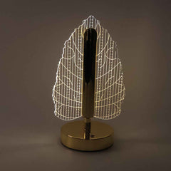 LED Table Lamp – Elegant Leaf Design with USB Rechargeable Base