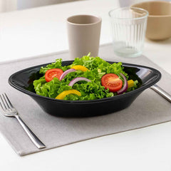 Black Plastic Marin Serving Bowl – Oval Deep and Durable