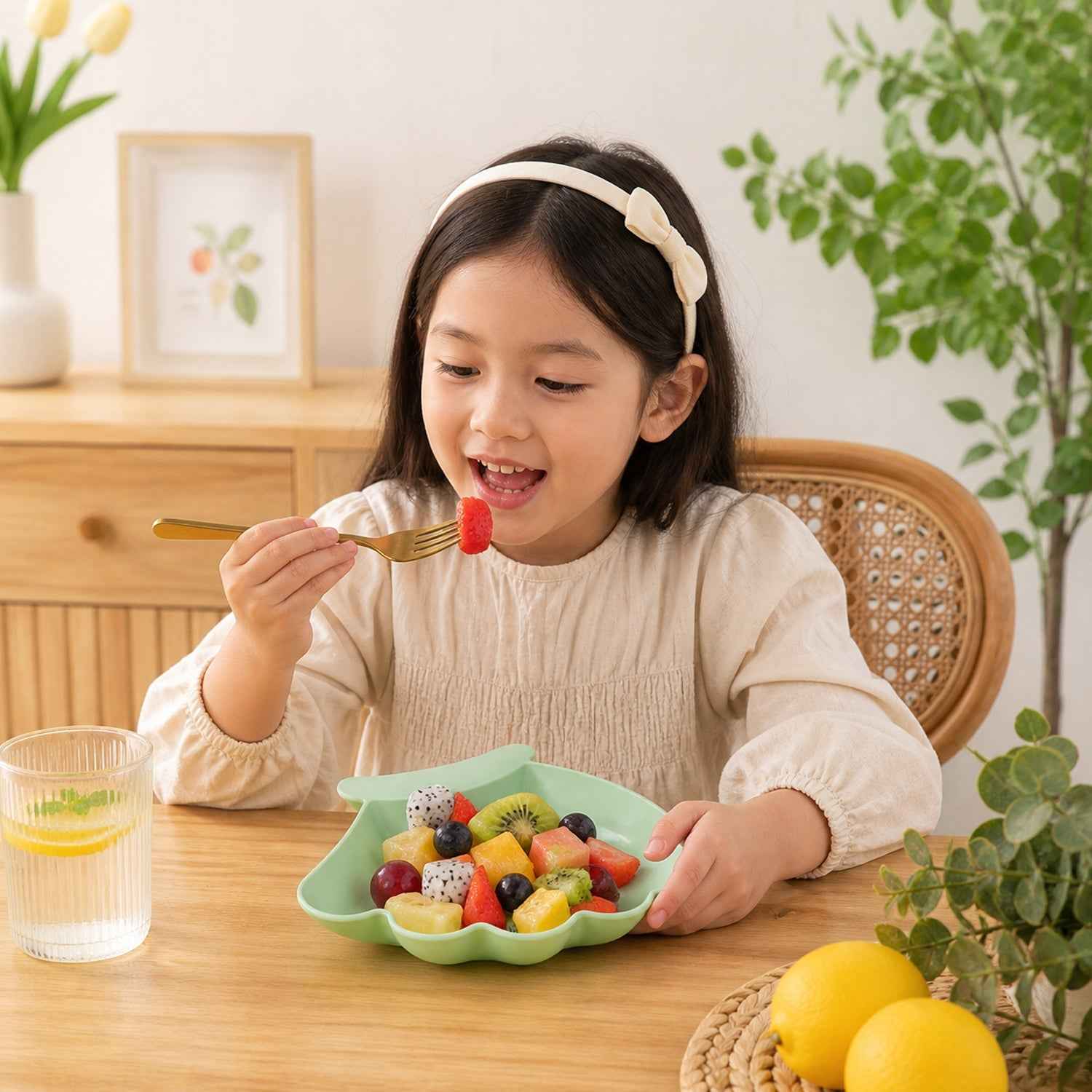 Kids Serving Tray Ð Fun Cartoon Design with Handle for Easy Use