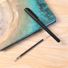 Refillable Black Marker Pen Set with 20 Pens & Extra Ink