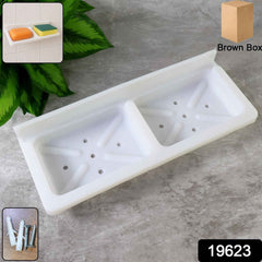 Double Compartment Wall Mounted Soap & Sponge Holder – Space Saver