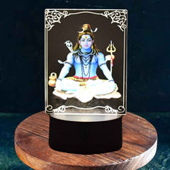 Lord Shiva 3D LED Frame – Soft Warm White Light Decor