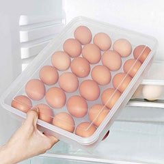 Plastic Egg Storage Container – Clear 24-Grid Fridge Organizer