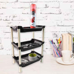 3-Tier Plastic Storage Rack – Durable & Space-Saving Organizer