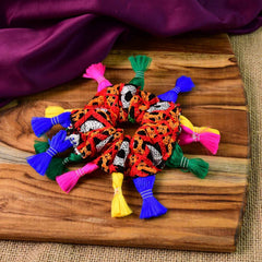 Navratri Hair Bun – Vibrant Multicolor Tassel Juda Accessory