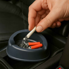 Plastic Ashtray – Durable Grey with Triple Cigarette Slots