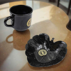 Ceramic Tea Cup Set – 8-Piece with Leaf Serving Bowls | A One