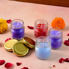 Wax Candle Set in Glass Jars – Elegant Flameless Home Decor