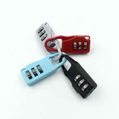 Close-up of the numbers on the secure 3-digit luggage lock.
