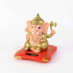 Lord Ganesh Idol with Solar-Powered Base – Medium Decorative Statue
