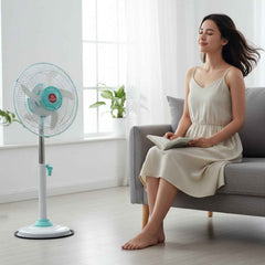 12V DC Hybrid Pedestal Fan – High-Speed Cooling for Home & Office