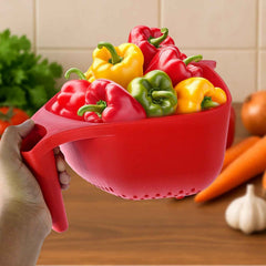 Plastic Strainer Bowl – Ergonomic Handle & Quick Drainage