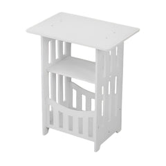 Wooden bedside end table with spacious top surface