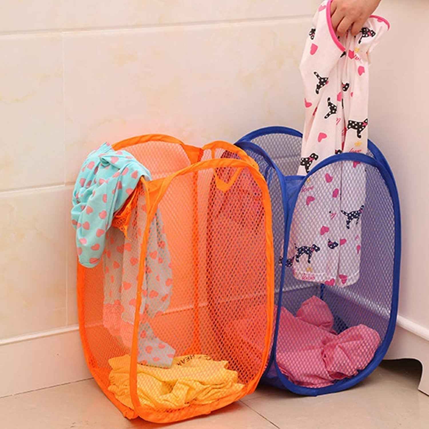 Foldable Laundry Basket – Space-Saving Mesh Hamper | Organivo