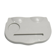Combo Snack and Cup Holder Tray from TableNest with various snacks and a phone.
