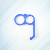 Hook-style plastic mobile stand showing finger hold in assorted color