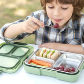 Fresca Stainless Steel 3 Compartment Lunch Box – Leakproof & Portable