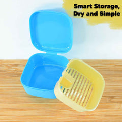 Multi-Purpose Storage Box with Lid & Drain Tray – Compact Organizer