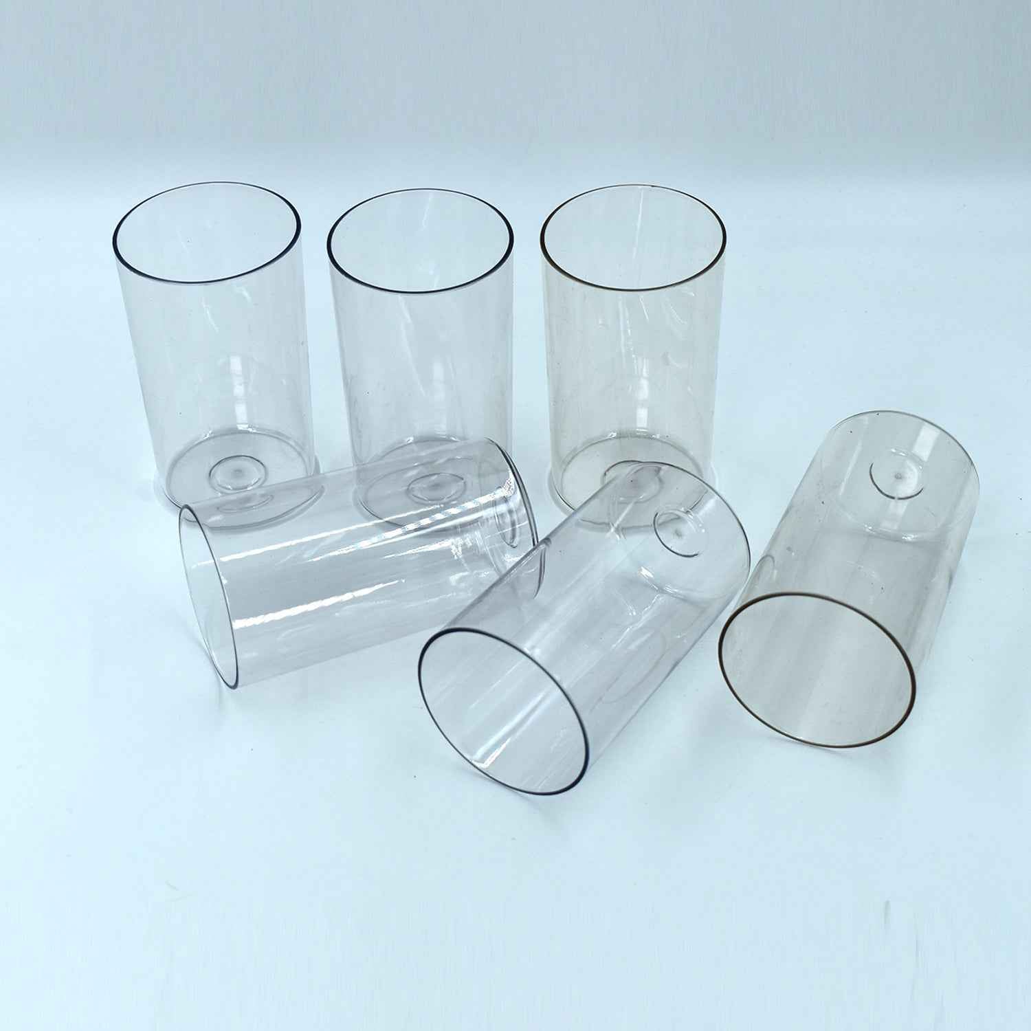Plastic Glasses Set – Unbreakable Transparent 350ml (Set of 6) | Ganesh