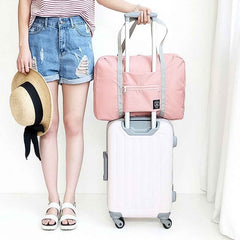 Compact Foldable Travel Bag neatly folded for easy storage or transport.