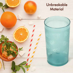 Unbreakable Plastic Glasses Set (6 pcs, 300ml) | Indo Glow