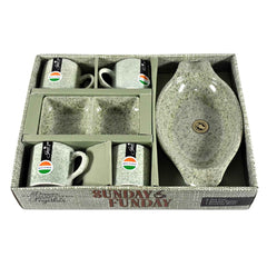 Ceramic Snack & Tea Set – 6-Piece Serving | Serve Stellar