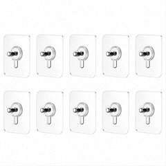 Adhesive Plastic Wall Hooks Ð Strong Hold & Reusable 10 Pc Set