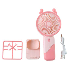 Mini Fan with LED Light – Portable & Rechargeable for Travel & Home